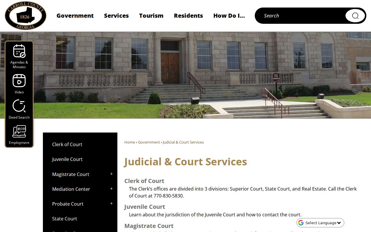 Carroll County criminal record court services directory