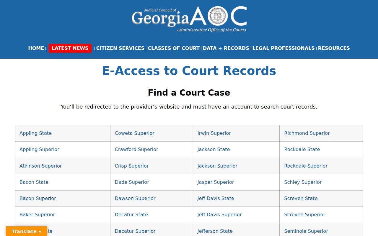 Carroll County criminal court E-Access directory