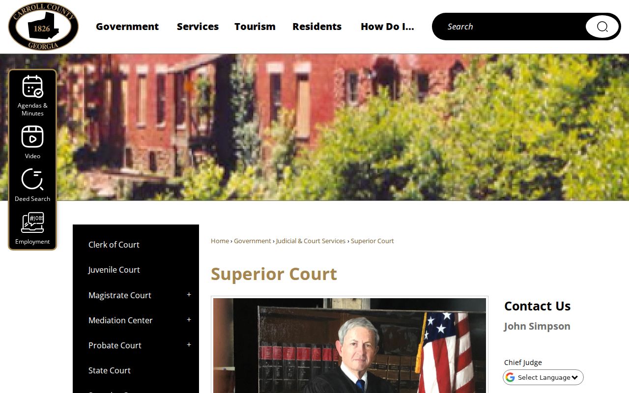 Carroll County criminal court Superior Court location