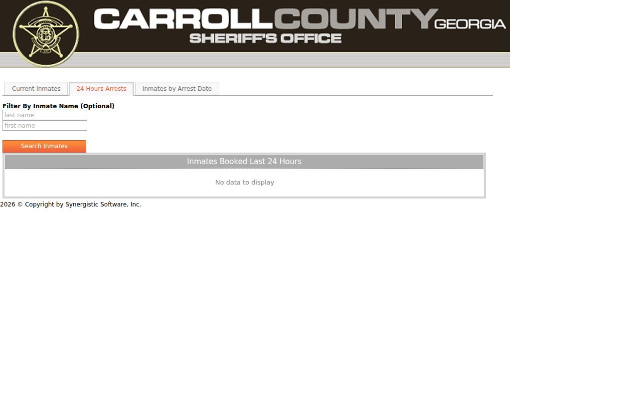 Carroll County arrest lookup 24 Hours Arrests